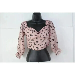 ladies Leith crop top blouse size XS